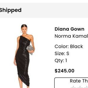 Norma Kamali Black One Shoulder Dress